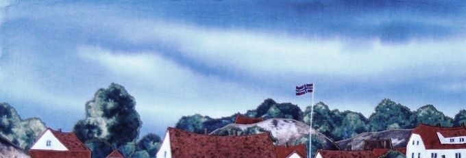 Her ser dere BREKKESTØ. Jeg har også sydd LILLESAND og TVEDESTRAND. 
